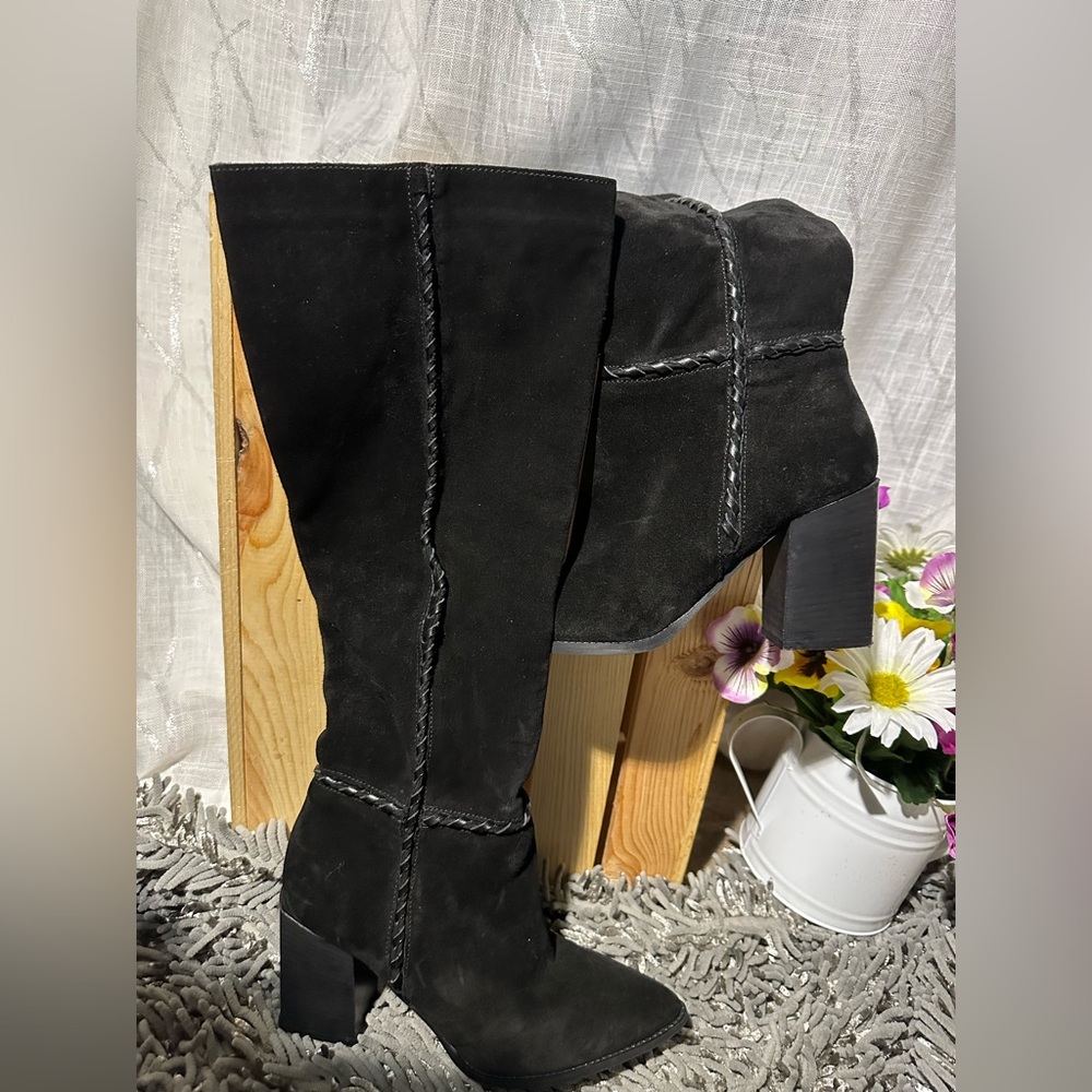 Free People Riley Whipstitch Tall Boots, 3” heel, Size 37/ 7 US EUC - Picture 4 of 12